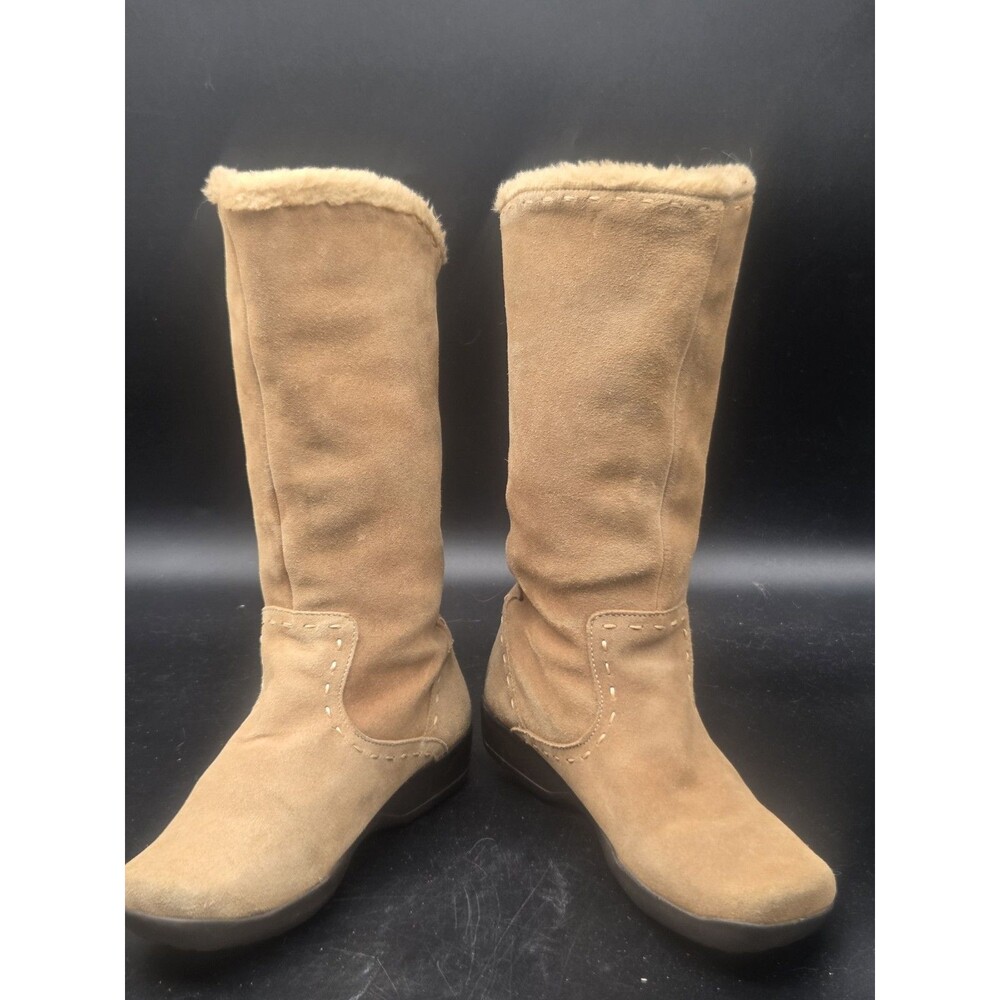 Life Stride Size 8 Suede Leather Boots Drift Faux Fur Lined
